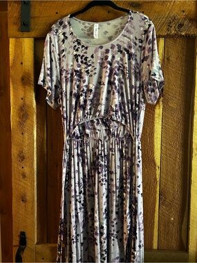 Latched Mama Nursing Maternity Women's Lavender Floral Maxi Dress
